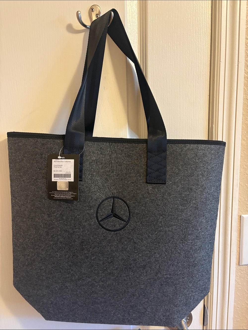 NWT Mercedes Benz Grey Felt Tote Bag